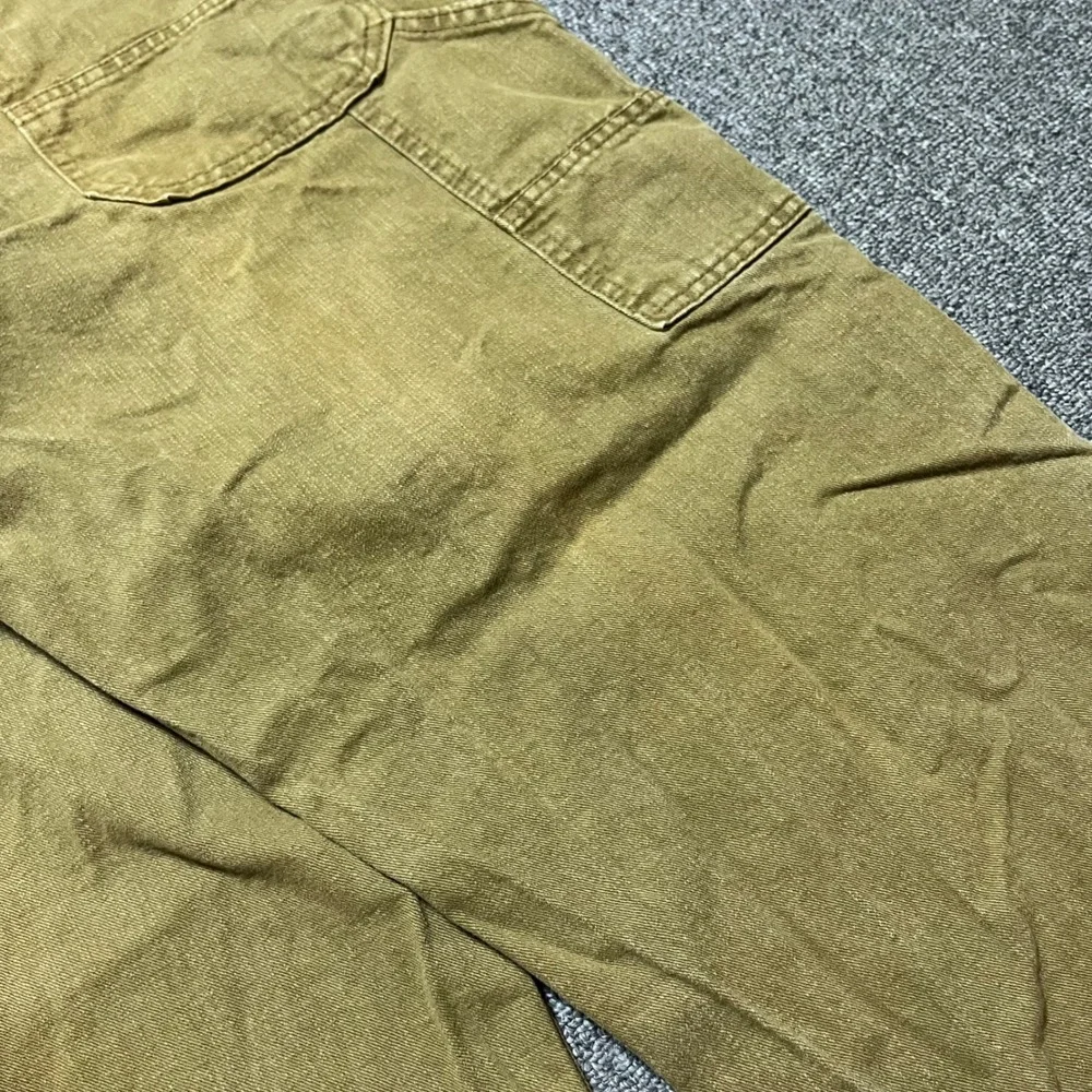 Vintage Lee Dungarees Carpenter Pants 34x30 Brown Canvas Workwear Utility 90s